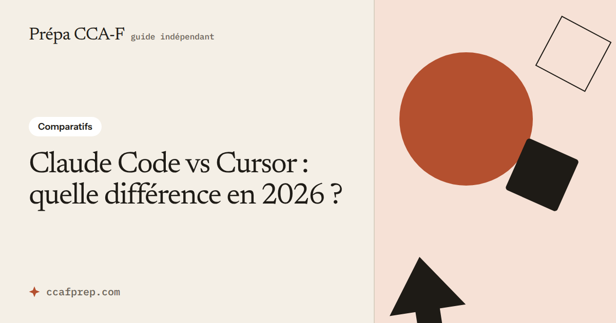 Claude Code vs Cursor : quelle différence en 2026 ? — illustration Prépa CCA-F