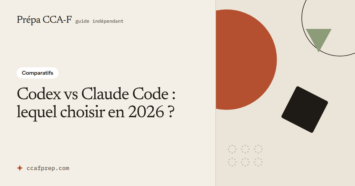 Codex vs Claude Code : lequel choisir en 2026 ? — illustration Prépa CCA-F