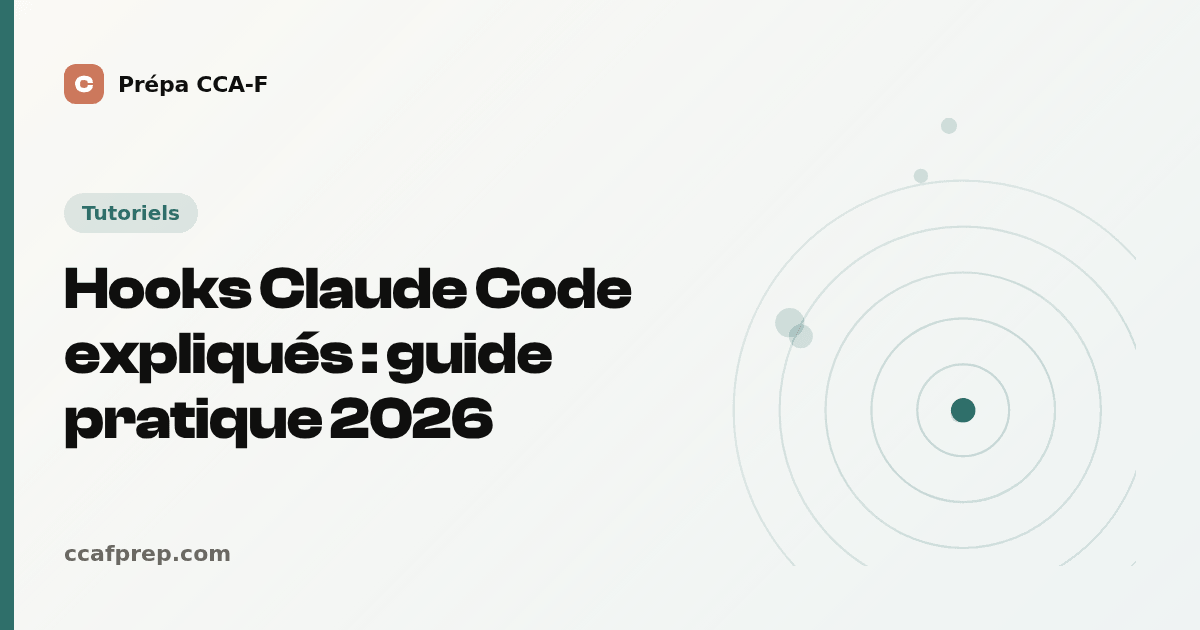 Hooks Claude Code expliqués : guide pratique 2026 — illustration Prépa CCA-F