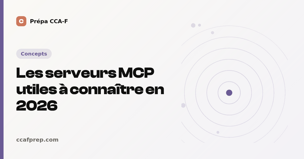 Les serveurs MCP utiles à connaître en 2026 — illustration Prépa CCA-F