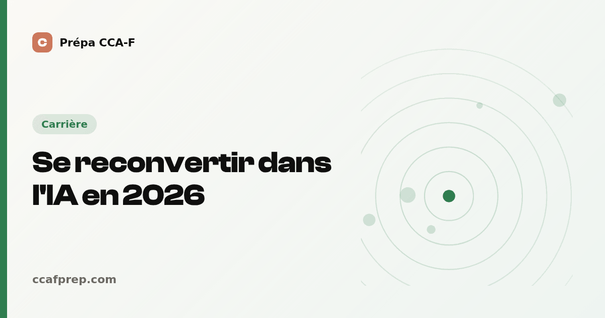 Se reconvertir dans l'IA en 2026 — illustration Prépa CCA-F